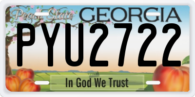 GA license plate PYU2722