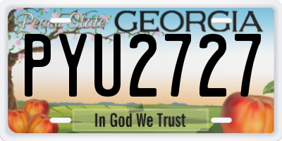 GA license plate PYU2727