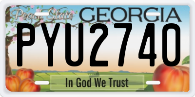 GA license plate PYU2740