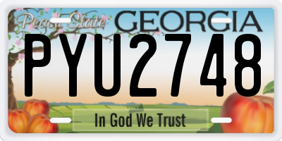 GA license plate PYU2748