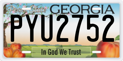 GA license plate PYU2752