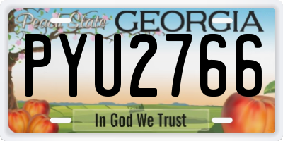 GA license plate PYU2766