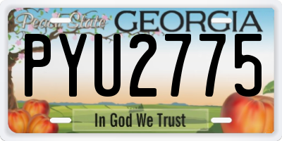 GA license plate PYU2775