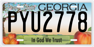GA license plate PYU2778