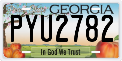 GA license plate PYU2782
