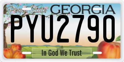 GA license plate PYU2790