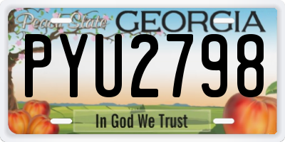 GA license plate PYU2798