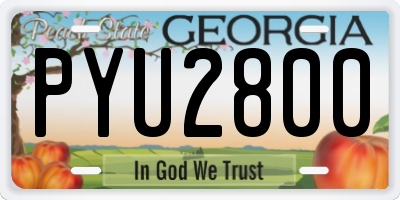 GA license plate PYU2800