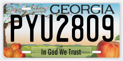 GA license plate PYU2809