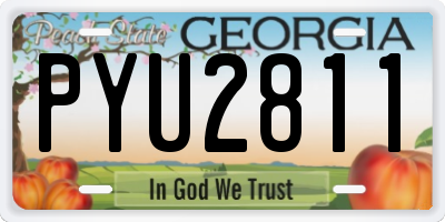 GA license plate PYU2811