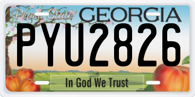 GA license plate PYU2826
