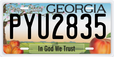 GA license plate PYU2835