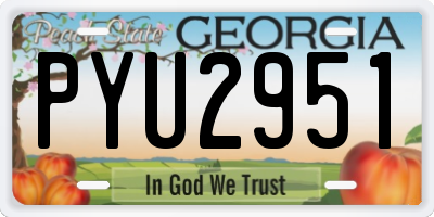 GA license plate PYU2951