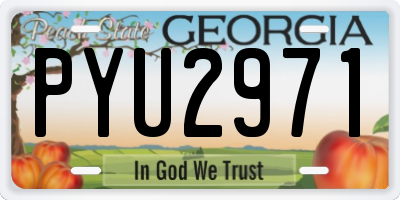 GA license plate PYU2971