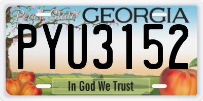 GA license plate PYU3152