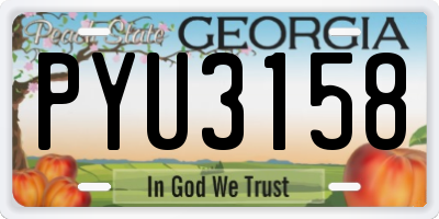 GA license plate PYU3158