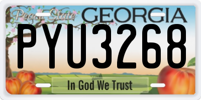 GA license plate PYU3268