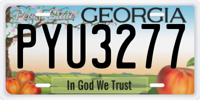 GA license plate PYU3277