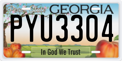 GA license plate PYU3304