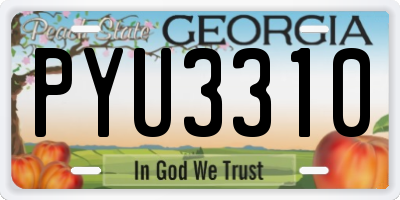 GA license plate PYU3310