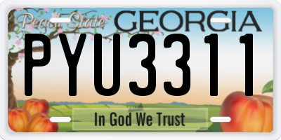 GA license plate PYU3311