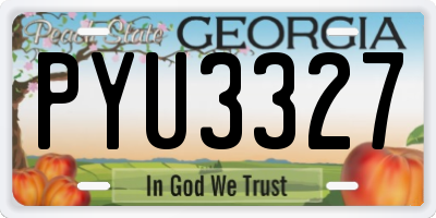 GA license plate PYU3327