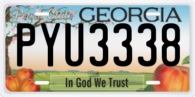 GA license plate PYU3338