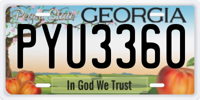 GA license plate PYU3360