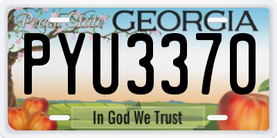 GA license plate PYU3370