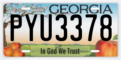 GA license plate PYU3378