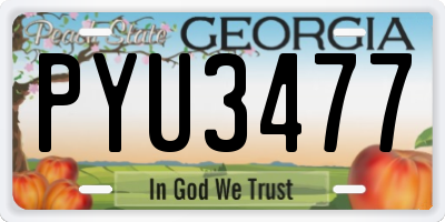 GA license plate PYU3477