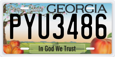 GA license plate PYU3486
