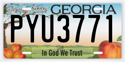 GA license plate PYU3771