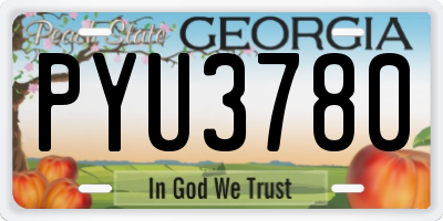 GA license plate PYU3780