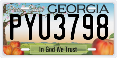 GA license plate PYU3798