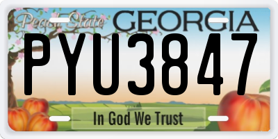 GA license plate PYU3847