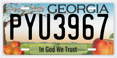 GA license plate PYU3967