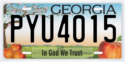 GA license plate PYU4015