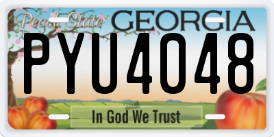 GA license plate PYU4048