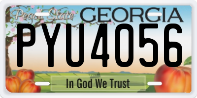 GA license plate PYU4056