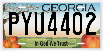 GA license plate PYU4402