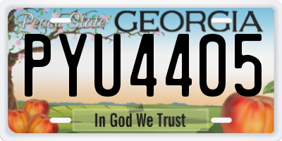 GA license plate PYU4405
