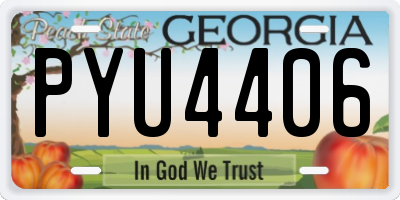 GA license plate PYU4406