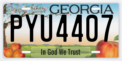 GA license plate PYU4407