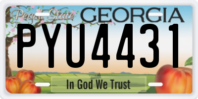 GA license plate PYU4431