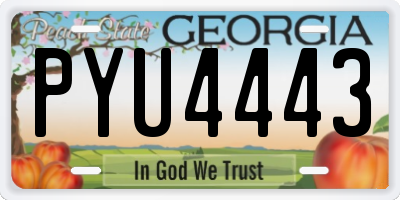 GA license plate PYU4443