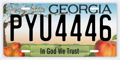 GA license plate PYU4446