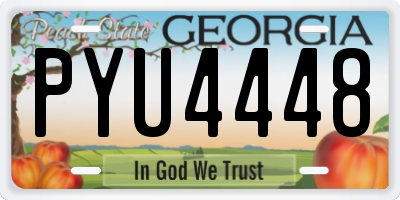 GA license plate PYU4448