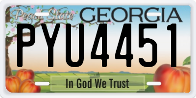GA license plate PYU4451