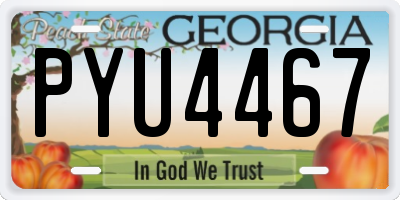 GA license plate PYU4467